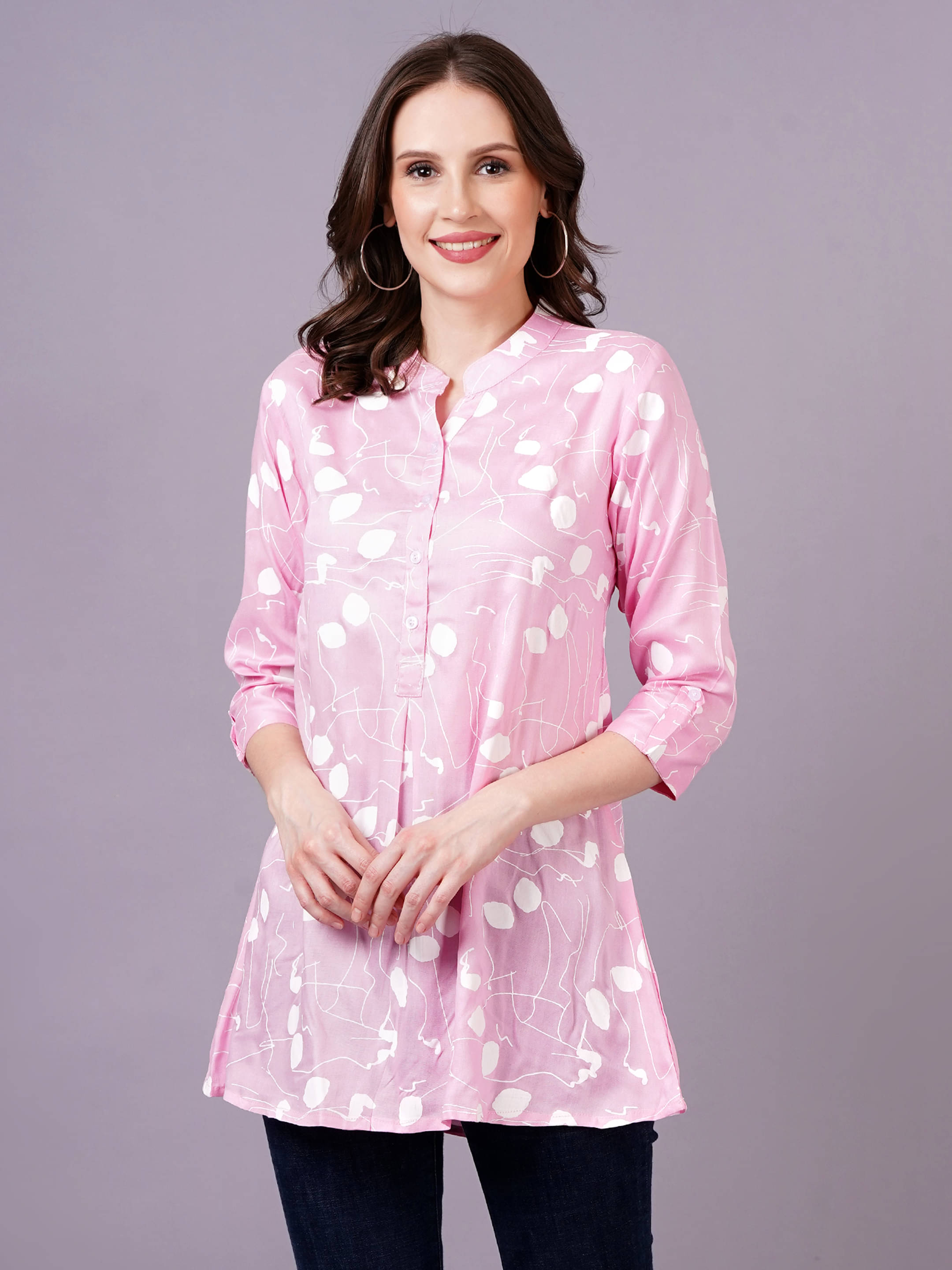     			JC4U Women's Rayon Regular Top ( Peach )