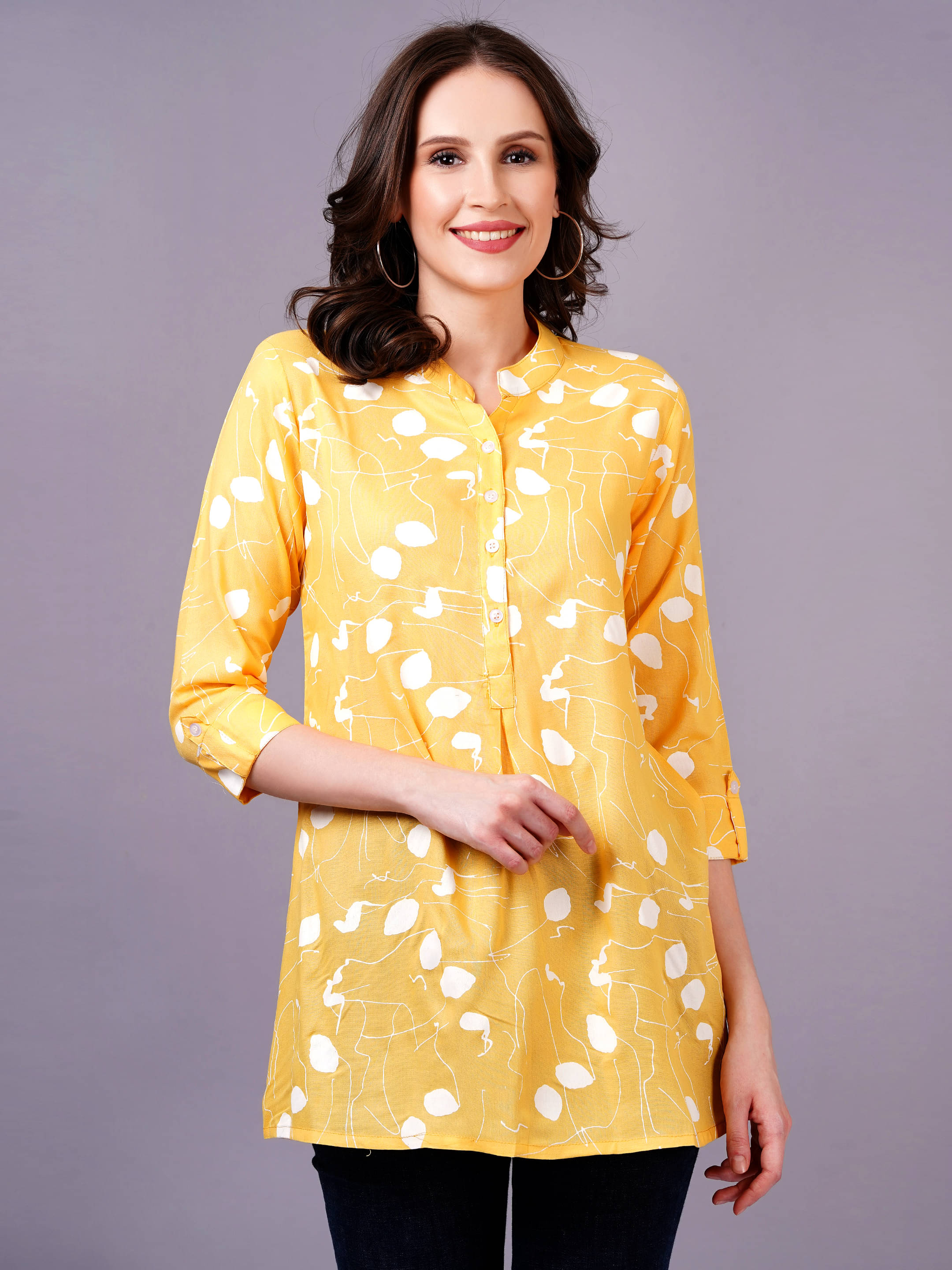 JC4U Women's Rayon Regular Top ( Yellow ) JC4U Women's Rayon Regular Top ( Yellow )