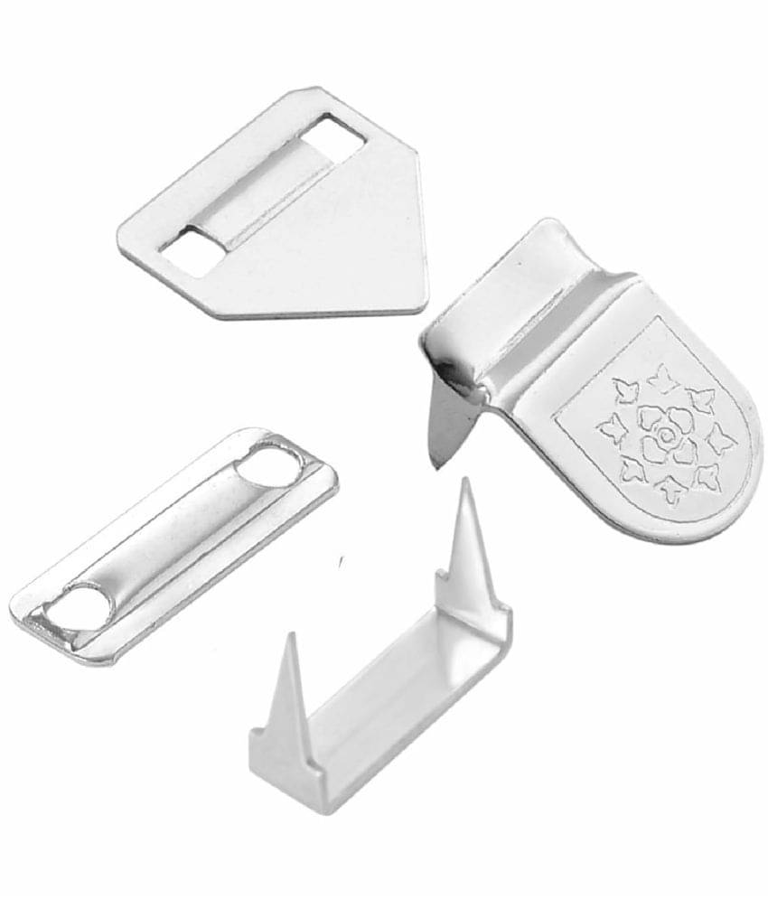 JYOTI Trouser Hook - 4 Part 2 Pin Ex. Small (100 Sets of Stainless Steel Material & Nickel Finish in a Pouch), Used in Frocks/Short/Dresses/Sweaters/Garments, Used for Making DIY Items - Pack of 1 JYOTI Trouser Hook - 4 Part 2 Pin Ex. Small (100 Sets of Stainless Steel Material & Nickel Finish in a Pouch), Used in Frocks/Short/Dresses/Sweaters/Garments, Used for Making DIY Items - Pack of 1