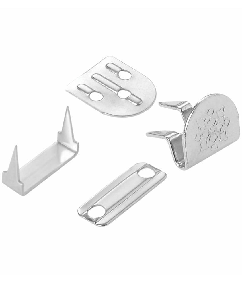 JYOTI Trouser Hook - 4 Part 3 Pin (100 Sets of Stainless Steel Material & Nickel Finish in a Pouch), Used in Frocks/Short/Pants/Skirt/Slack/Sweaters, Also Used for Making DIY Items - Pack of 1 JYOTI Trouser Hook - 4 Part 3 Pin (100 Sets of Stainless Steel Material & Nickel Finish in a Pouch), Used in Frocks/Short/Pants/Skirt/Slack/Sweaters, Also Used for Making DIY Items - Pack of 1
