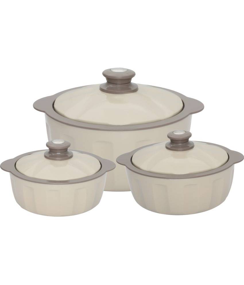     			Jaypee Beige Plastic Serve Casserole ( Set of 3 , 3500 mL )
