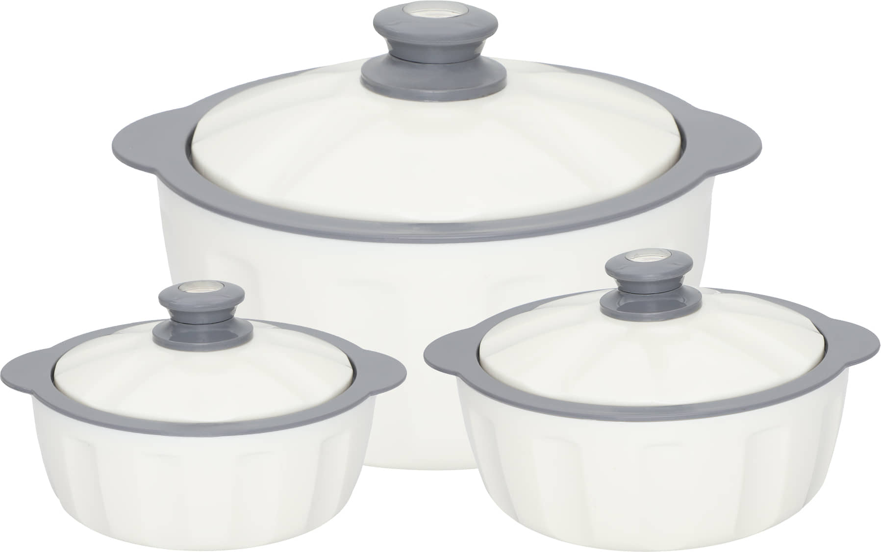 Jaypee White Plastic Serve Casserole ( Set of 3 , 3500 mL )