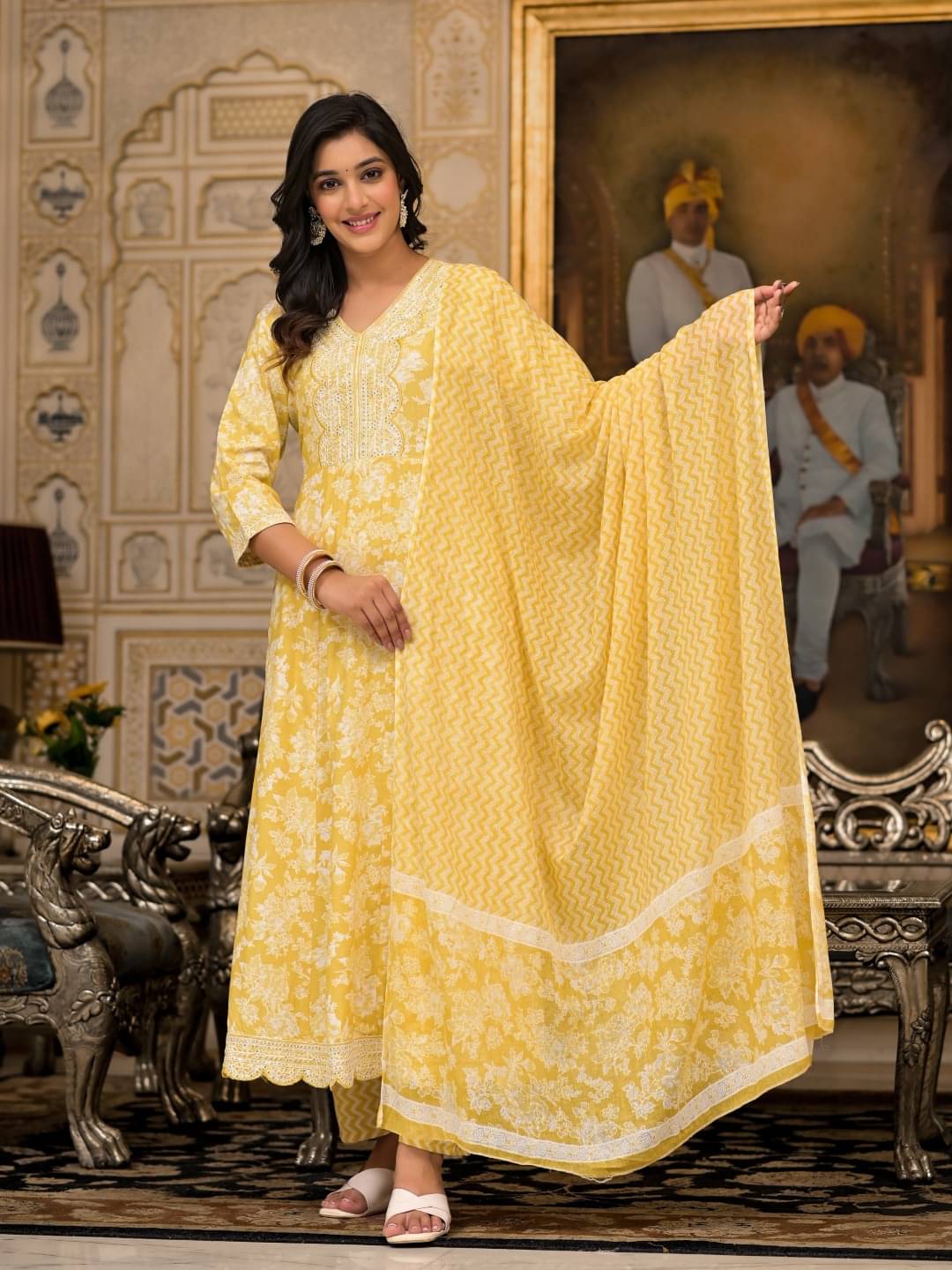 Juniper Rayon Printed Kurti With Pants Women's Stitched Salwar Suit - Yellow ( Pack of 1 ) Juniper Rayon Printed Kurti With Pants Women's Stitched Salwar Suit - Yellow ( Pack of 1 )