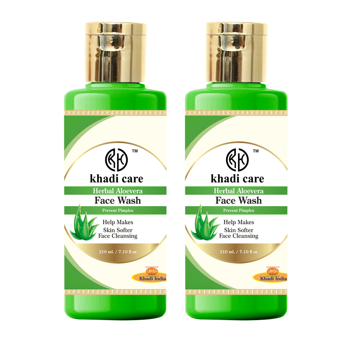     			Khadi Care Herbal Aloevera Face Wash (210ml Each) Pack of 2
