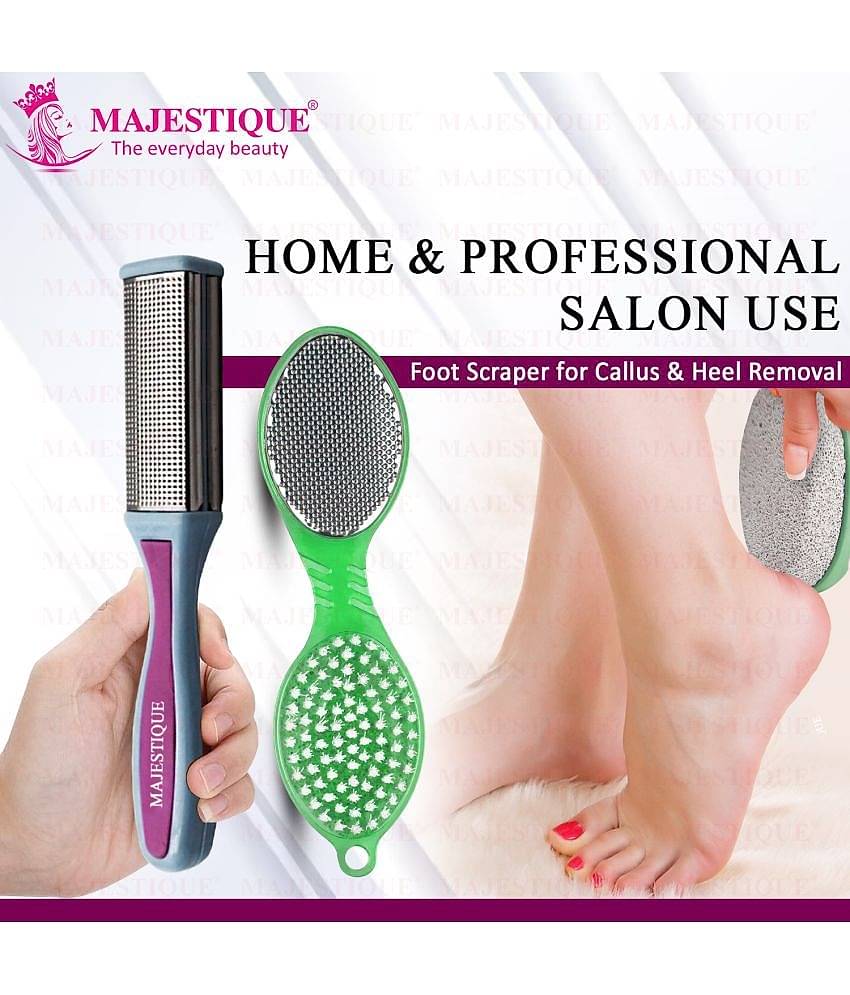 Majestique Double-Sided Foot File Foot Scrubber Effective Multidirectional -Pack of 3 Color May Vary