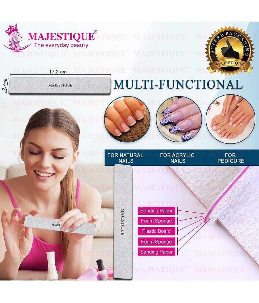 Majestique 7 In1 Manicure and Pedicure Grooming Set, Stainless Steel - 3 Pcs Color May Vary