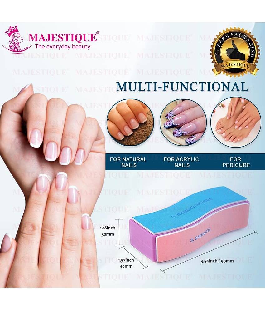 Majestique 7 In1 Manicure and Pedicure Grooming Set, Stainless Steel - 3 Pcs Color May Vary