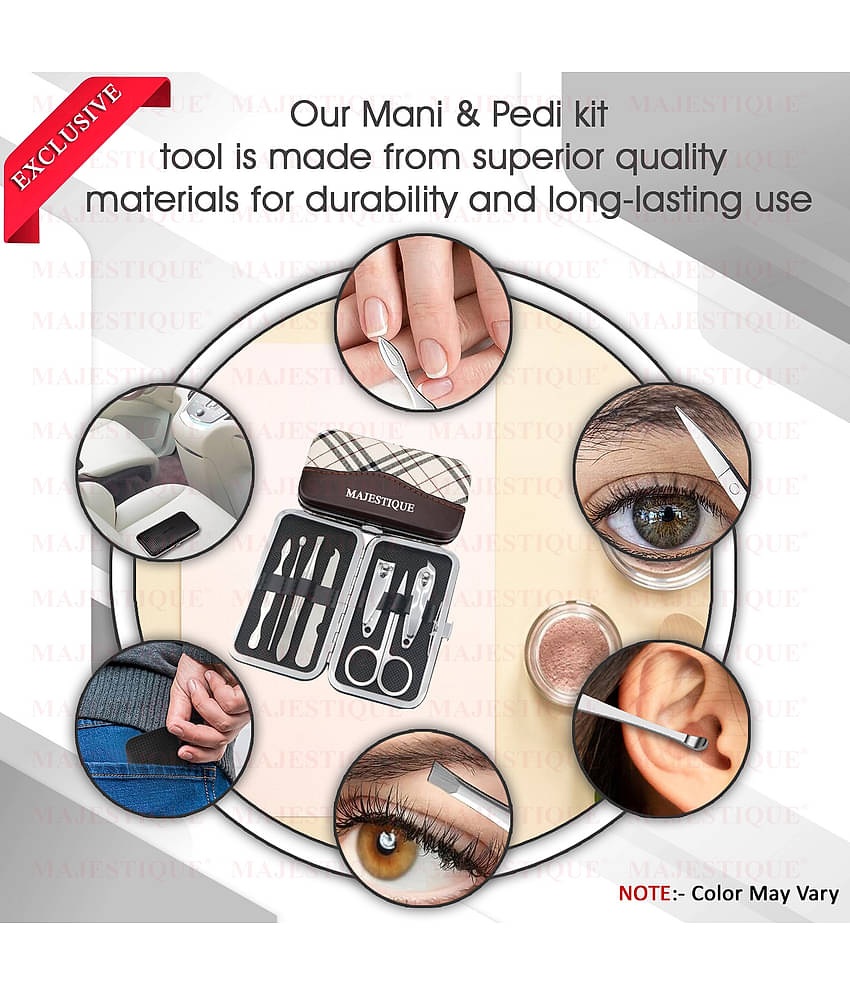 Majestique 7 In1 Manicure Grooming Set Nail Clippers Grooming Kit Nail Tool Kit for Women and Men