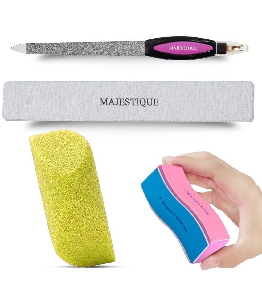 Majestique Flat Nail File Double Sides for Perfectly Shaped and Smooth Nails - Color May Vary