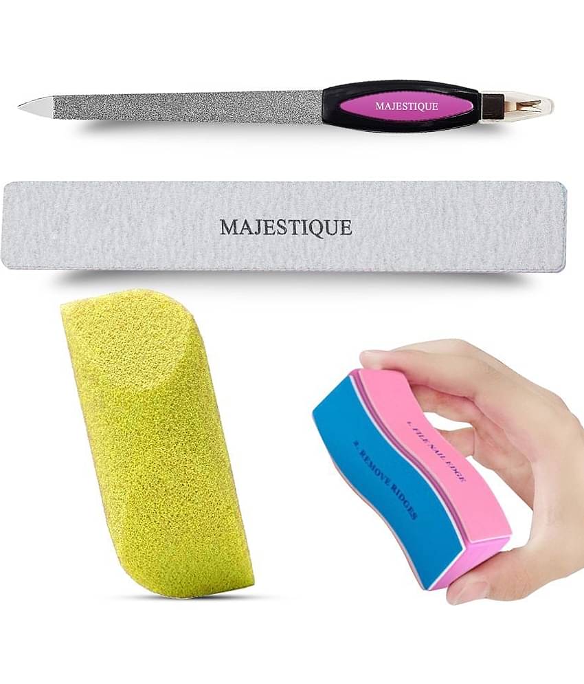 Majestique Flat Nail File Double Sides for Perfectly Shaped and Smooth Nails - Color May Vary