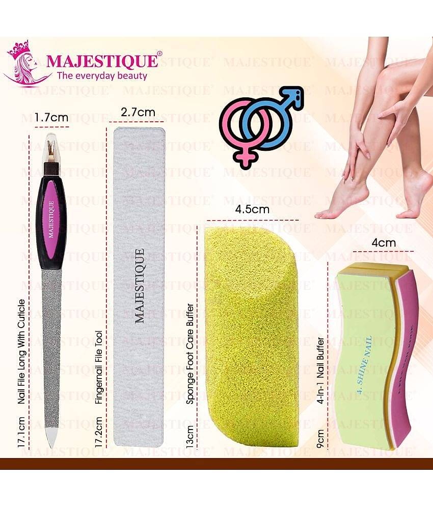 Majestique Flat Nail File Double Sides for Perfectly Shaped and Smooth Nails - Color May Vary