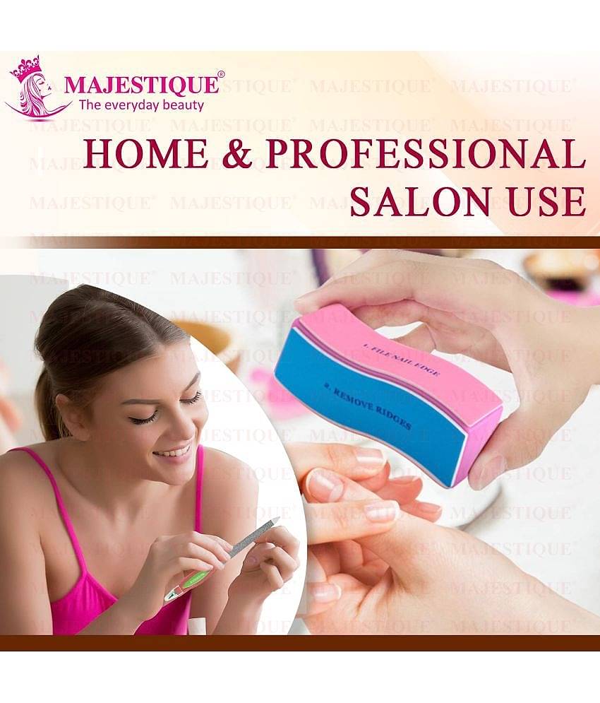 Majestique Flat Nail File Double Sides for Perfectly Shaped and Smooth Nails - Color May Vary