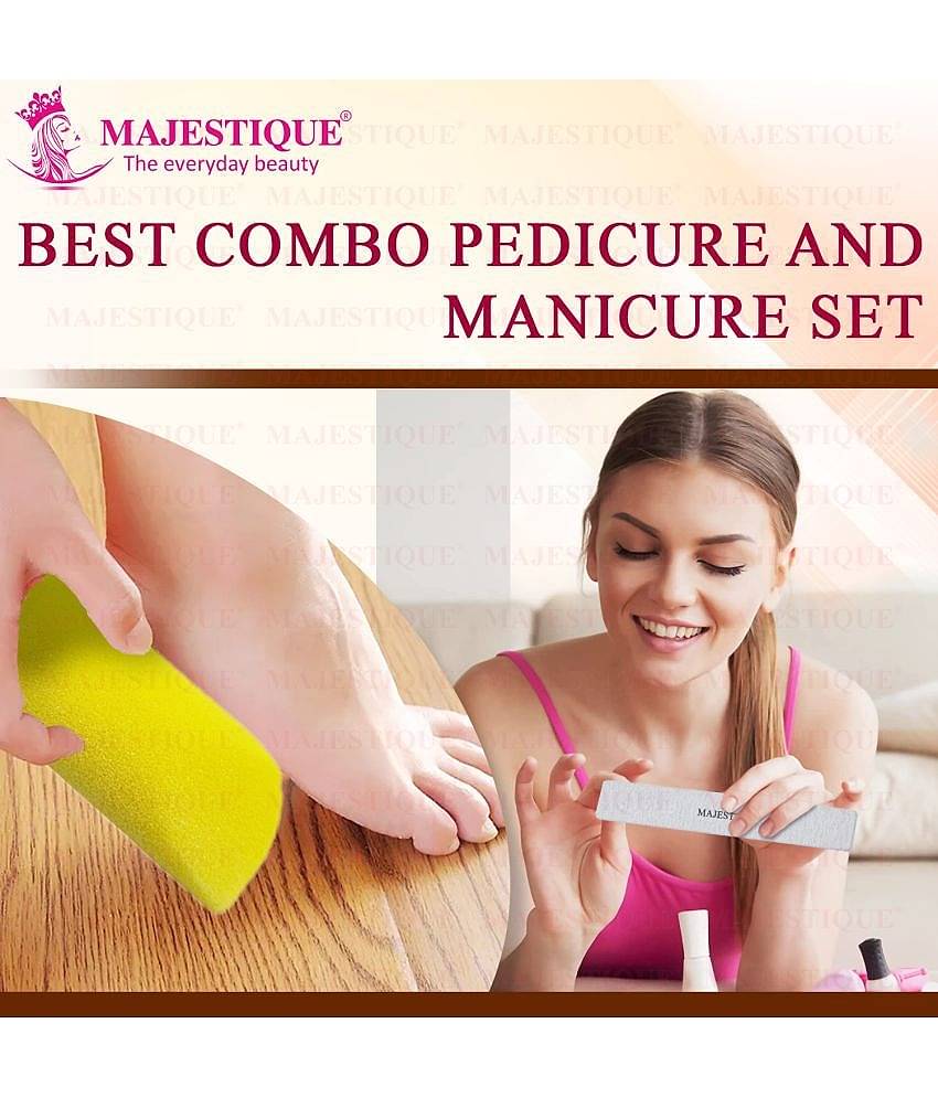 Majestique Flat Nail File Double Sides for Perfectly Shaped and Smooth Nails - Color May Vary