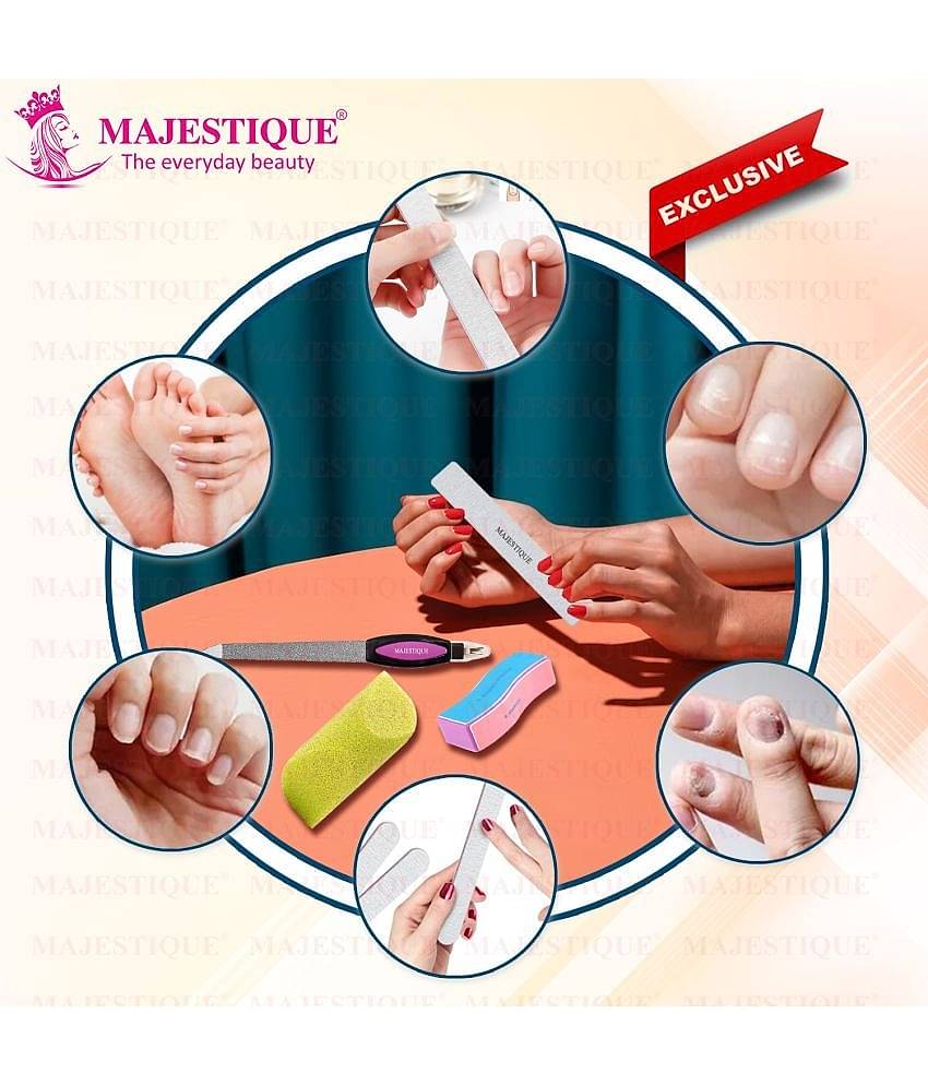 Majestique Flat Nail File Double Sides for Perfectly Shaped and Smooth Nails - Color May Vary