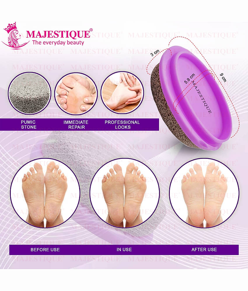 Majestique Pumice Stone With Grip Pedicure Tools Hard Skin Callus Remover for Dead Skin 2 Pcs