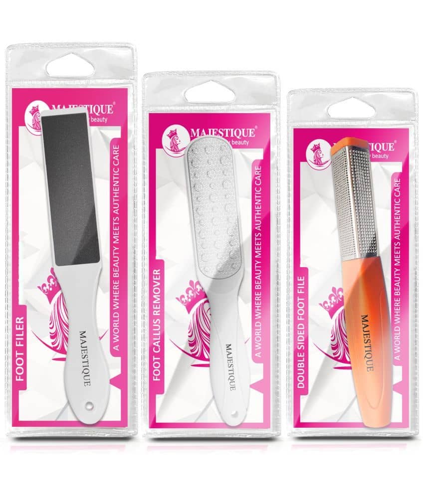 Majestique Double-Sided Foot File for Callus Removal, Smooth Feet for Adult - 3 Pcs Color May Vary