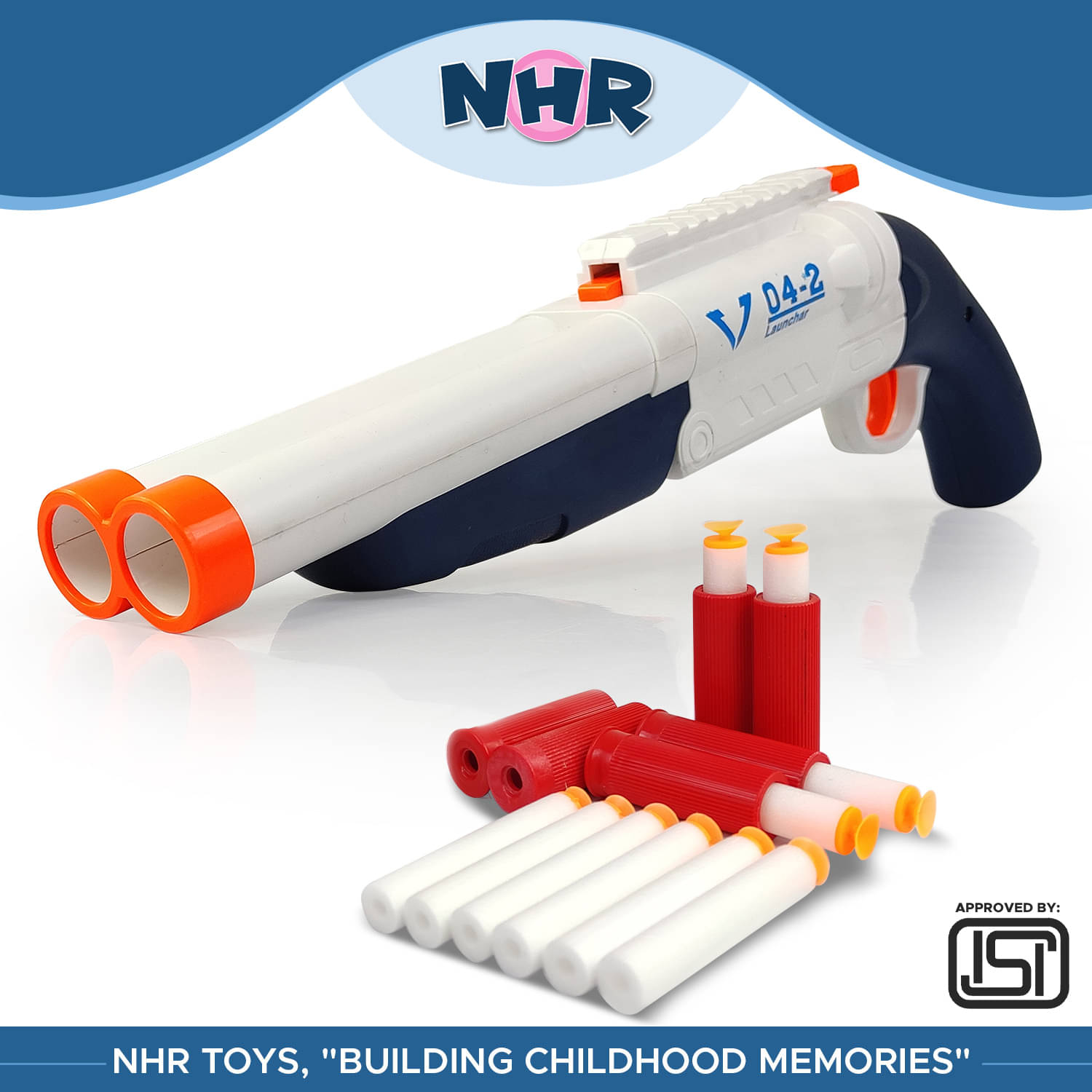 NHR White and Red Double-Barreled Shotgun Toy Gun for Kids, Ages 8+ Guns & Darts (White) NHR White and Red Double-Barreled Shotgun Toy Gun for Kids, Ages 8+ Guns & Darts (White)