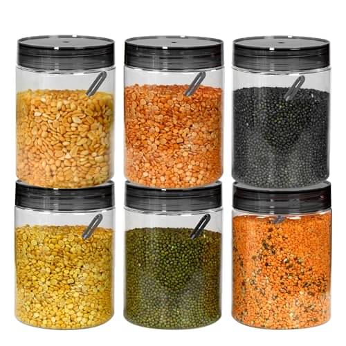     			PearlPet Tiffany_Black-1000ml PET Black Multi-Purpose Container ( Set of 6 )