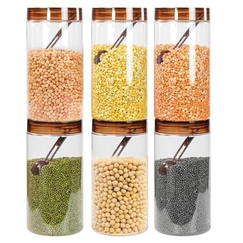 PearlPet Tiffany_Brown-1400ml PET Brown Multi-Purpose Container ( Set of 6 ) PearlPet Tiffany_Brown-1400ml PET Brown Multi-Purpose Container ( Set of 6 )