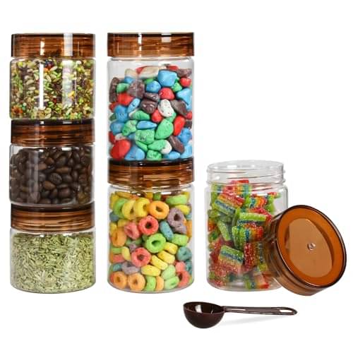     			PearlPet 200ml-3pc,300ml-3pc Plastic Brown Multi-Purpose Container ( Set of 6 )