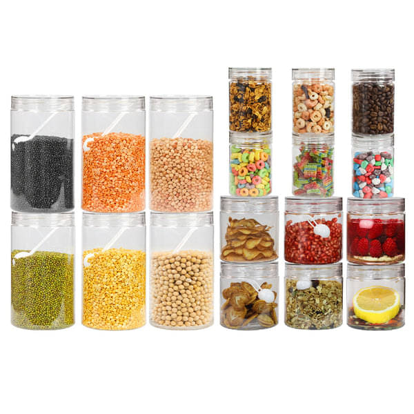     			PearlPet 300ml,500ml,1000ml Plastic Transparent Multi-Purpose Container ( Set of 18 )