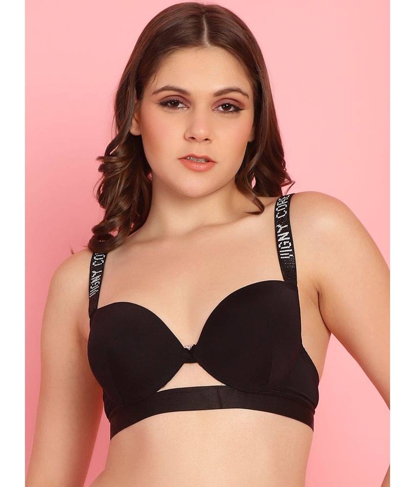 PrettyCat Polyester Lightly Padded Women's Push Up Bra ( Black ) PC-BR-7017-BLK PrettyCat Polyester Lightly Padded Women's Push Up Bra ( Black ) PC-BR-7017-BLK
