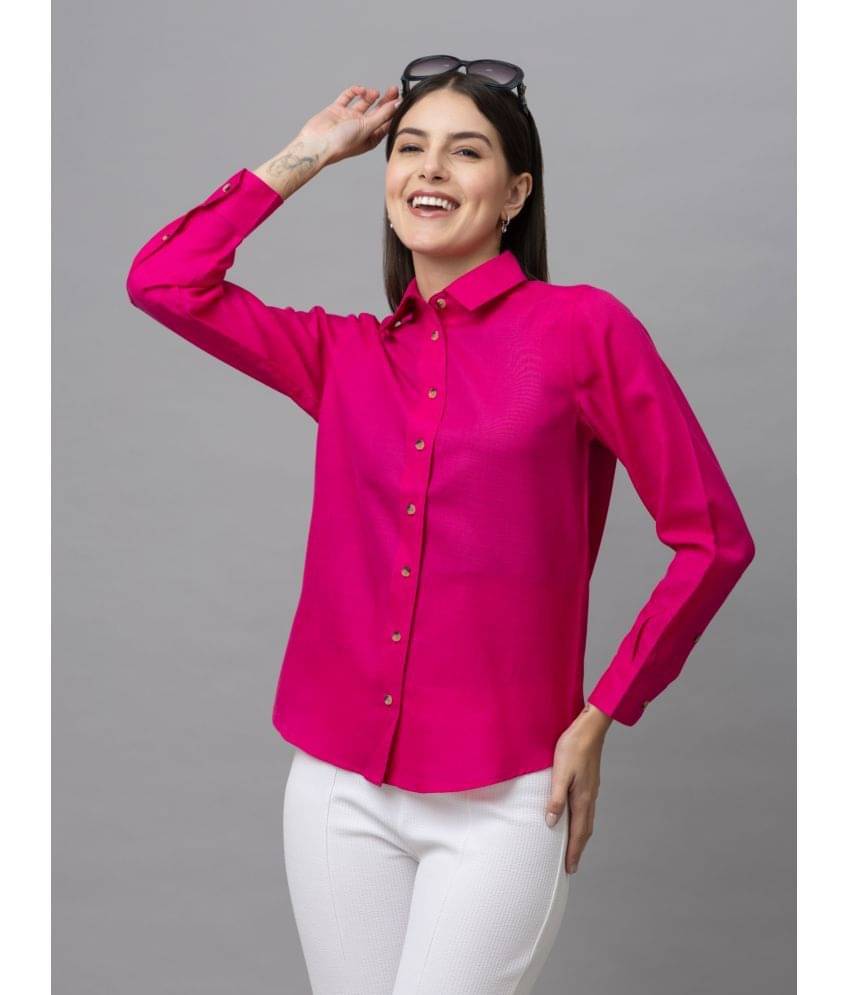 Purys Women's Linen Regular Top ( Pink ) Purys Women's Linen Regular Top ( Pink )