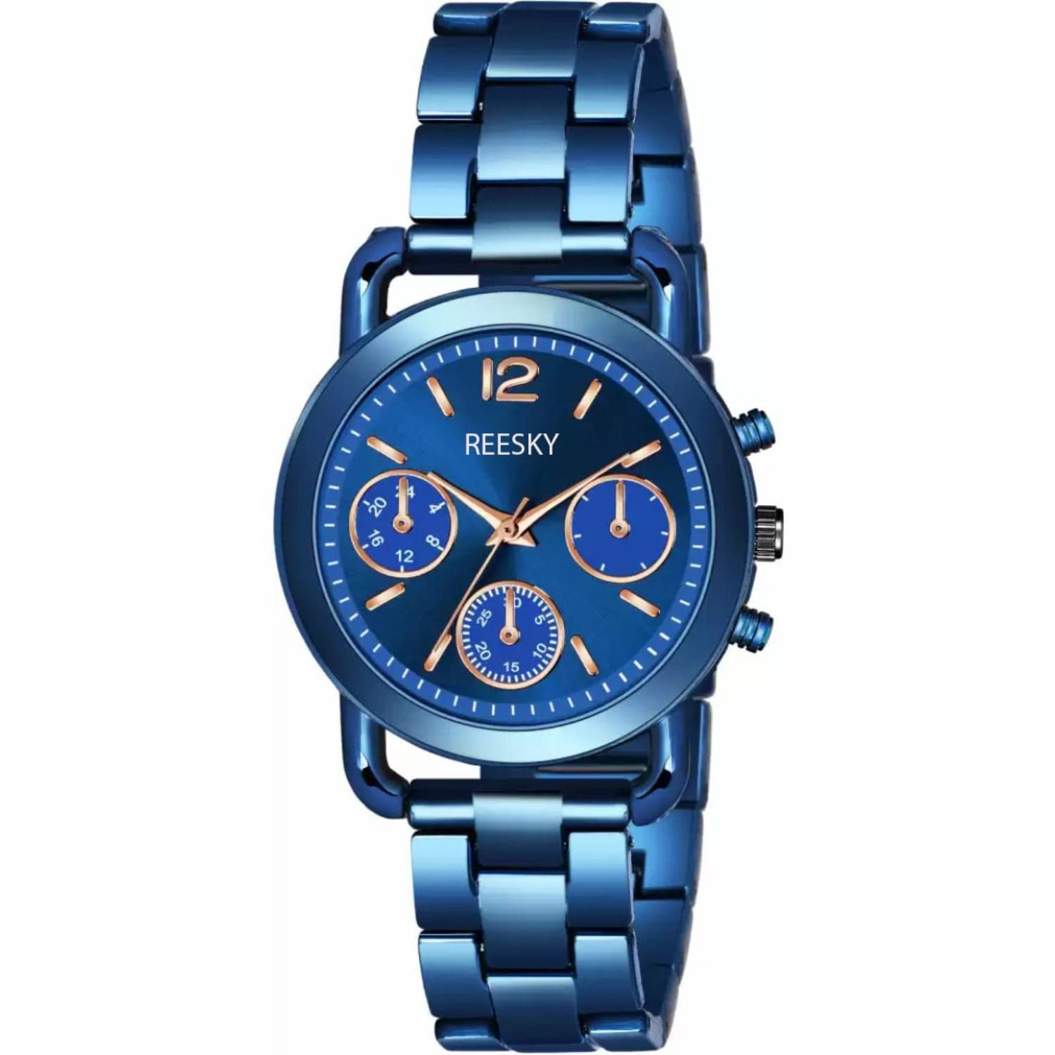     			REESKY Blue Metal Analog Womens Watch