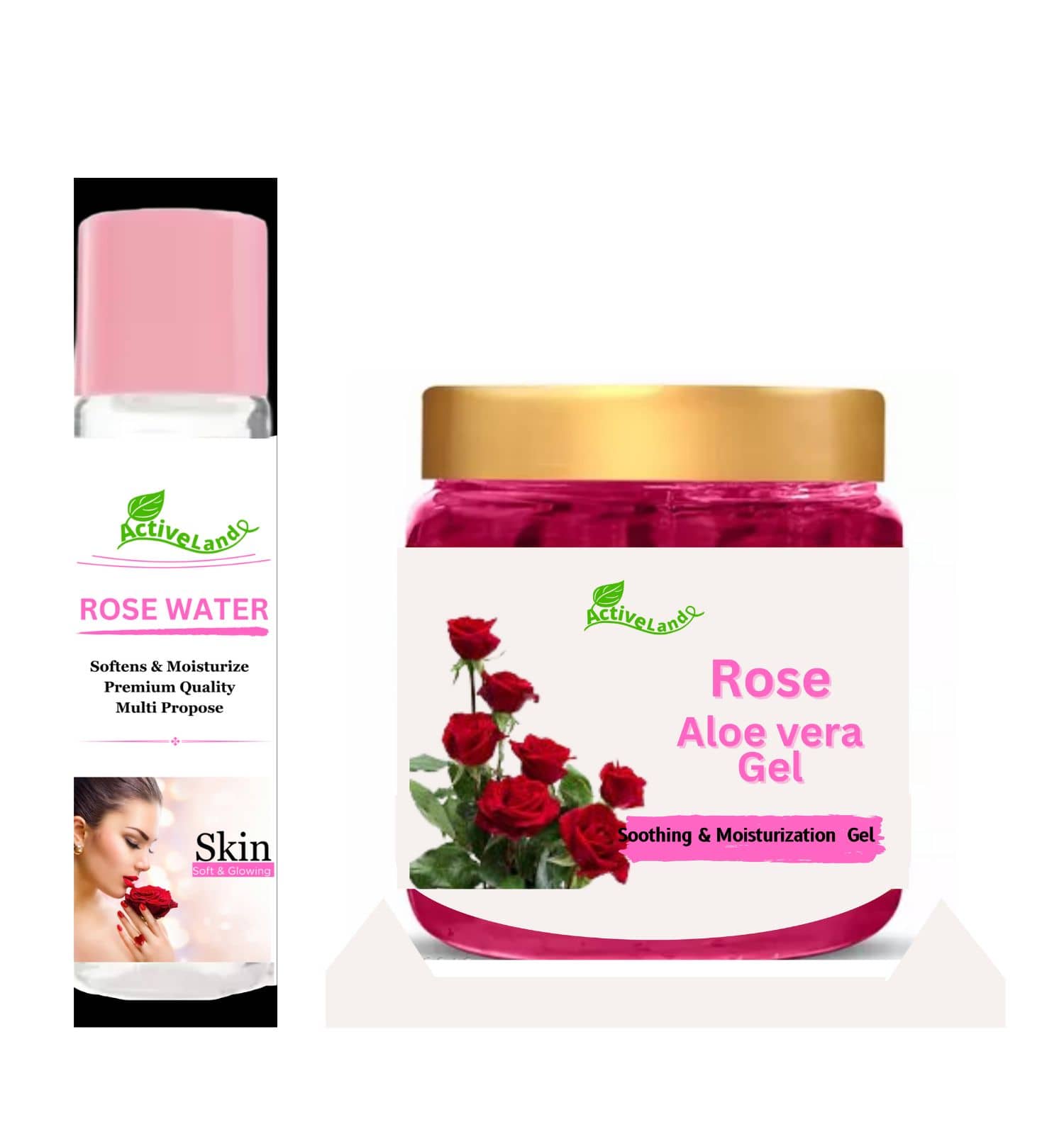 Rose Gel and Rose water for skin and Face 100ml each
