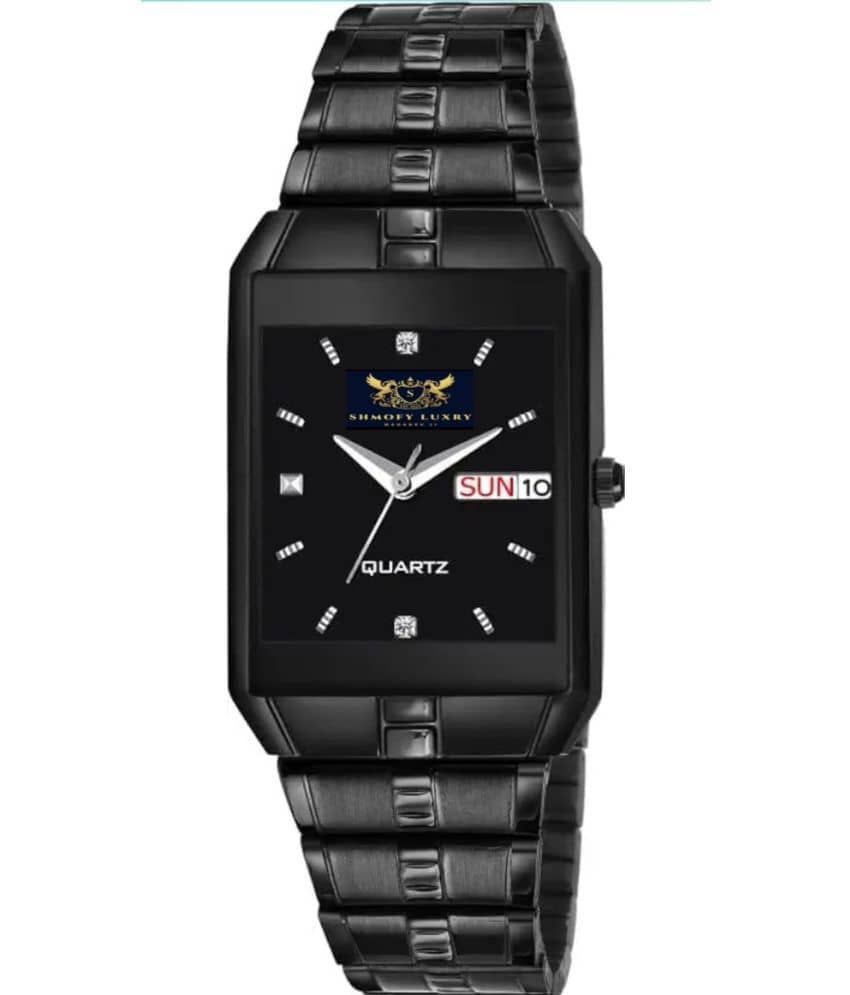 acnos Black Leather Analog Men's Watch