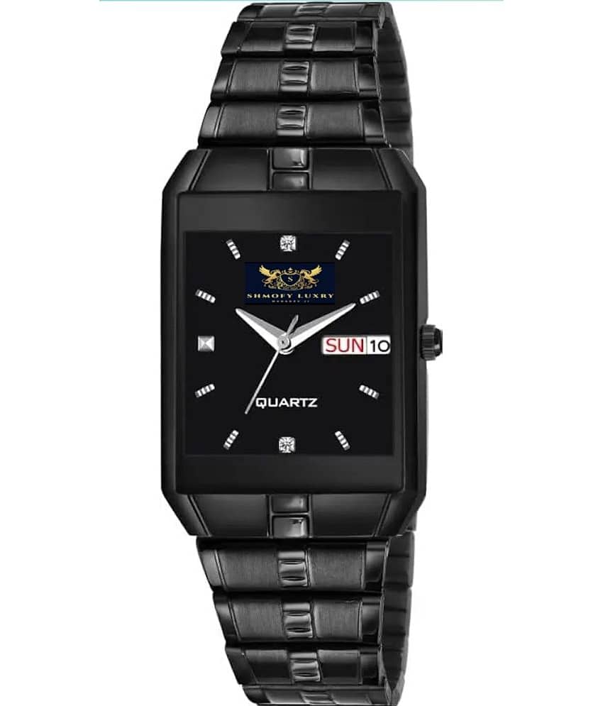 acnos Black Leather Analog Men's Watch1