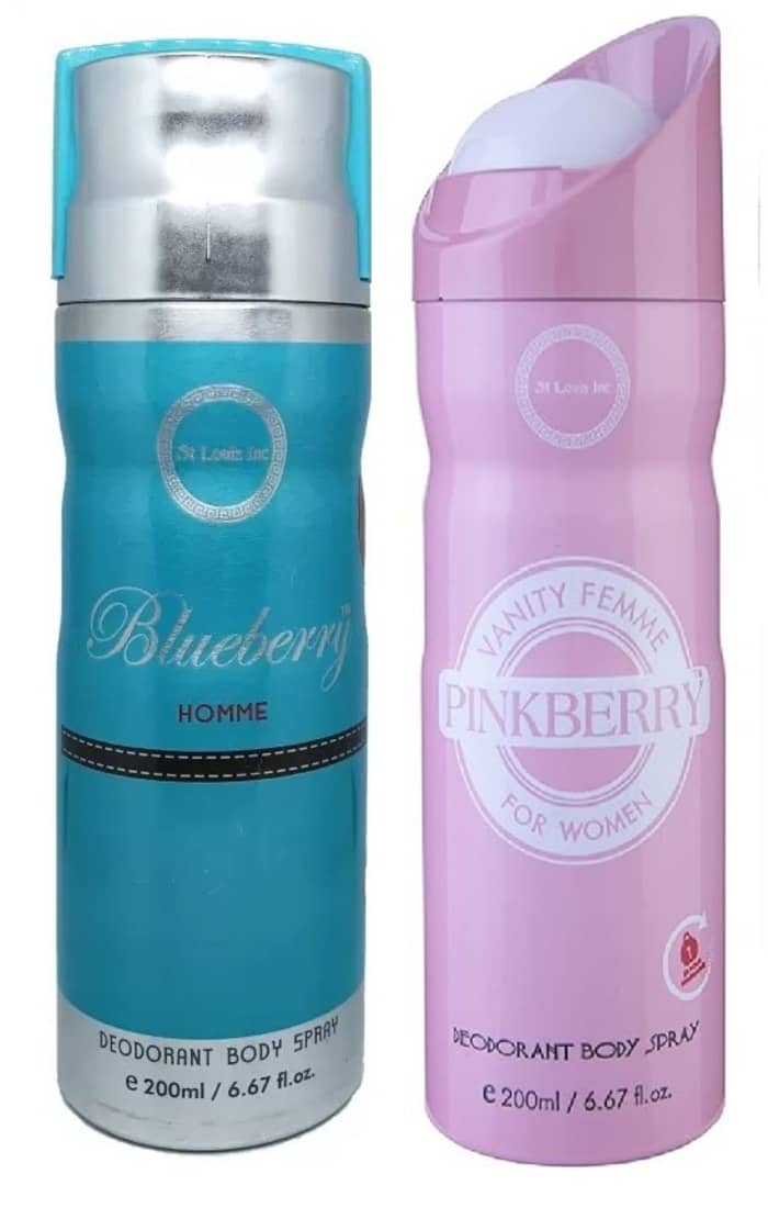 St Louis BLUEBERRY HOMME& PINKBERRY DEODORANT Deodorant Spray for Men,Women,Unisex 400 ml ( Pack of 2 )