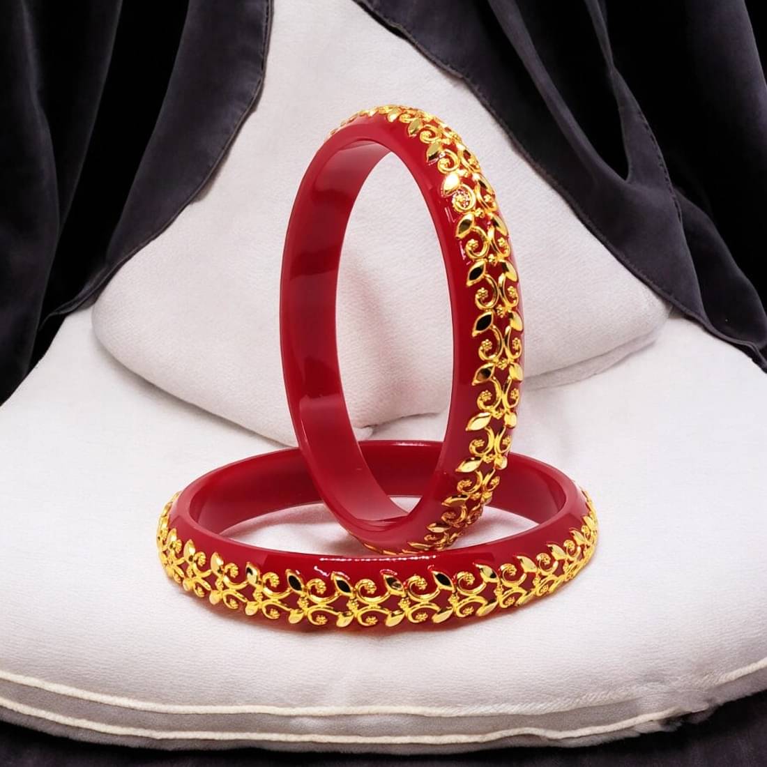 TANVI J Red Bangle Set ( Pack of 2 ) TANVI J Red Bangle Set ( Pack of 2 )