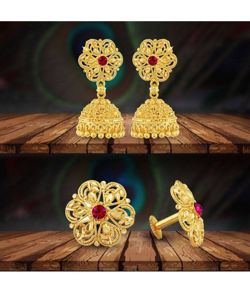     			VIVASTRI Golden Jhumki Earrings ( Pack of 2 )