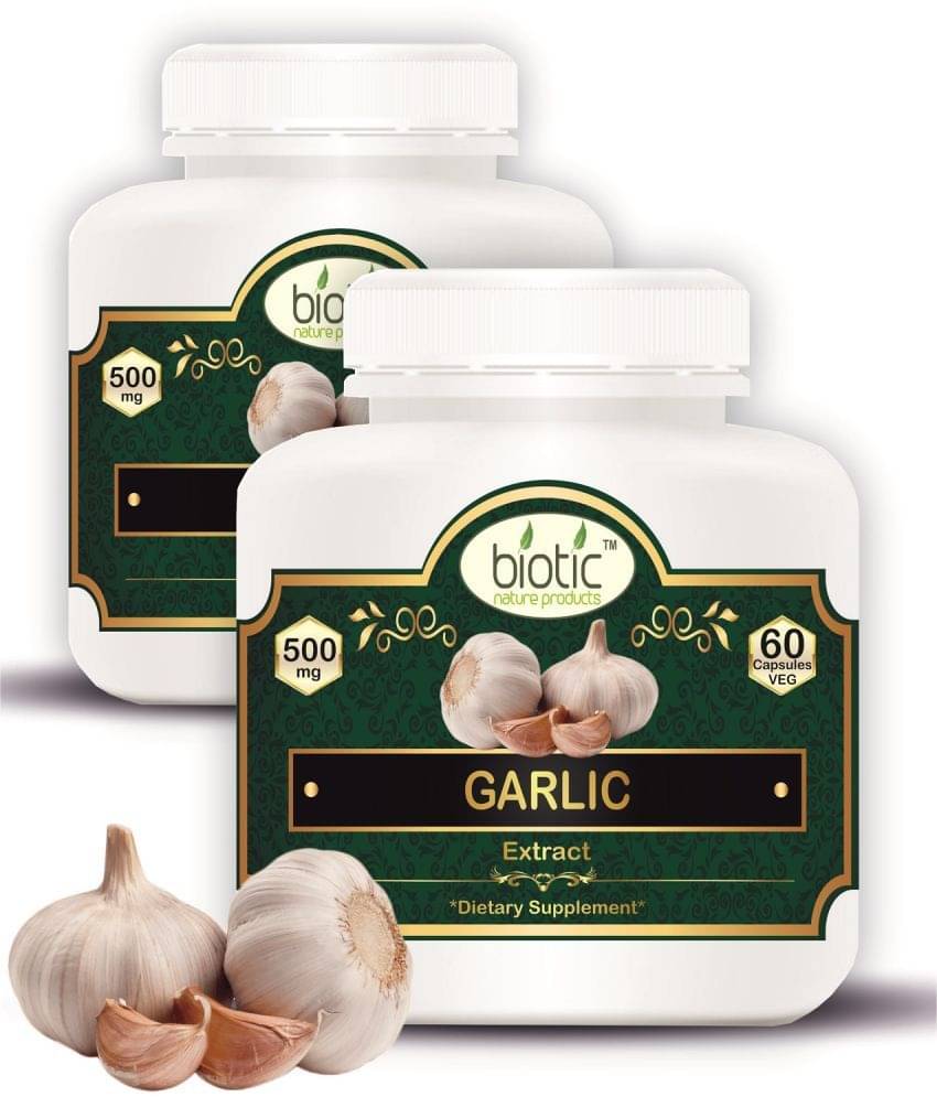 Biotic Garlic Capsules - Lahsun Capsule - Garlic Extract 500mg 60 no.s Biotic Garlic Capsules - Lahsun Capsule - Garlic Extract 500mg 60 no.s