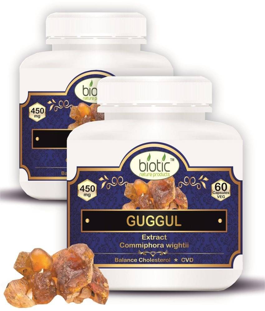 Biotic Guggul Capsules - Commiphora wightii - Guggul Extract 450mg 60 no.s Biotic Guggul Capsules - Commiphora wightii - Guggul Extract 450mg 60 no.s