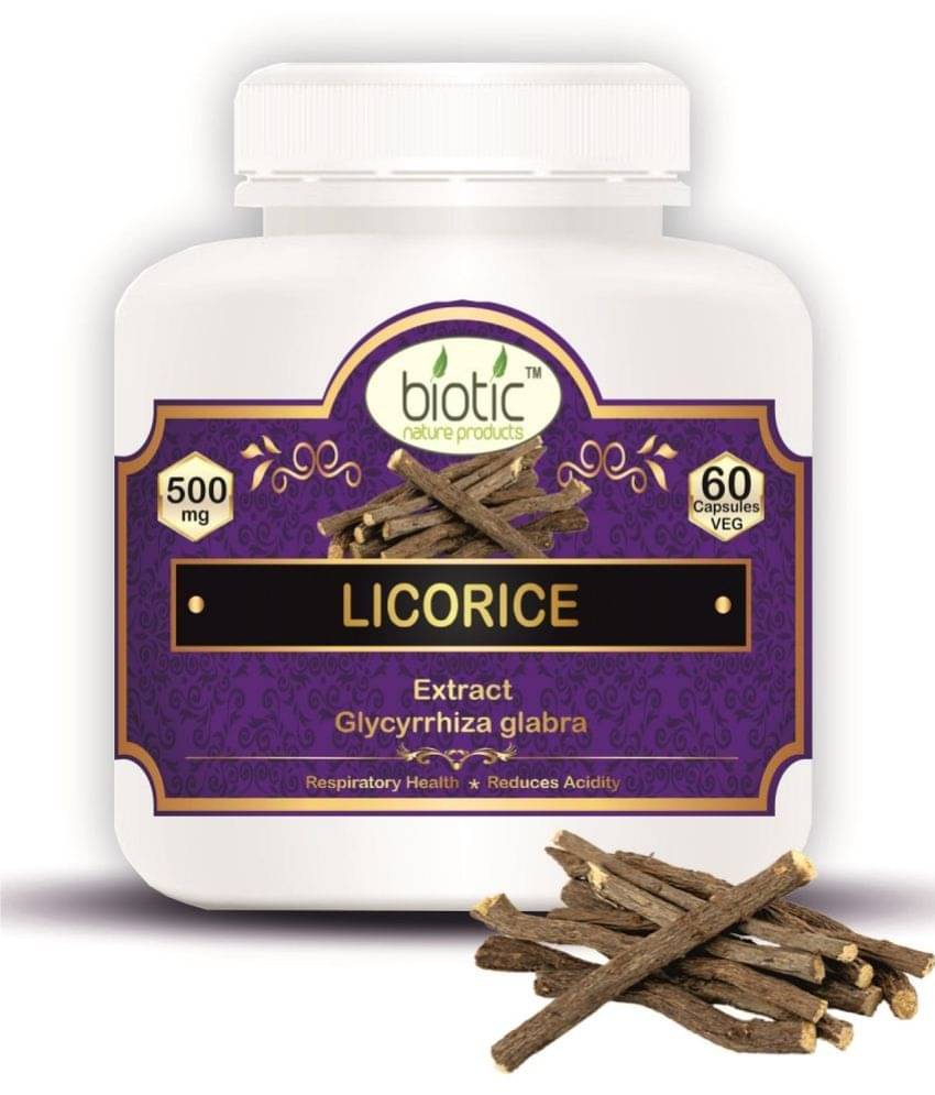     			Biotic Licorice Capsules - Mulethi Extract Capsule - Licorice Extract 500mg 60 no.s