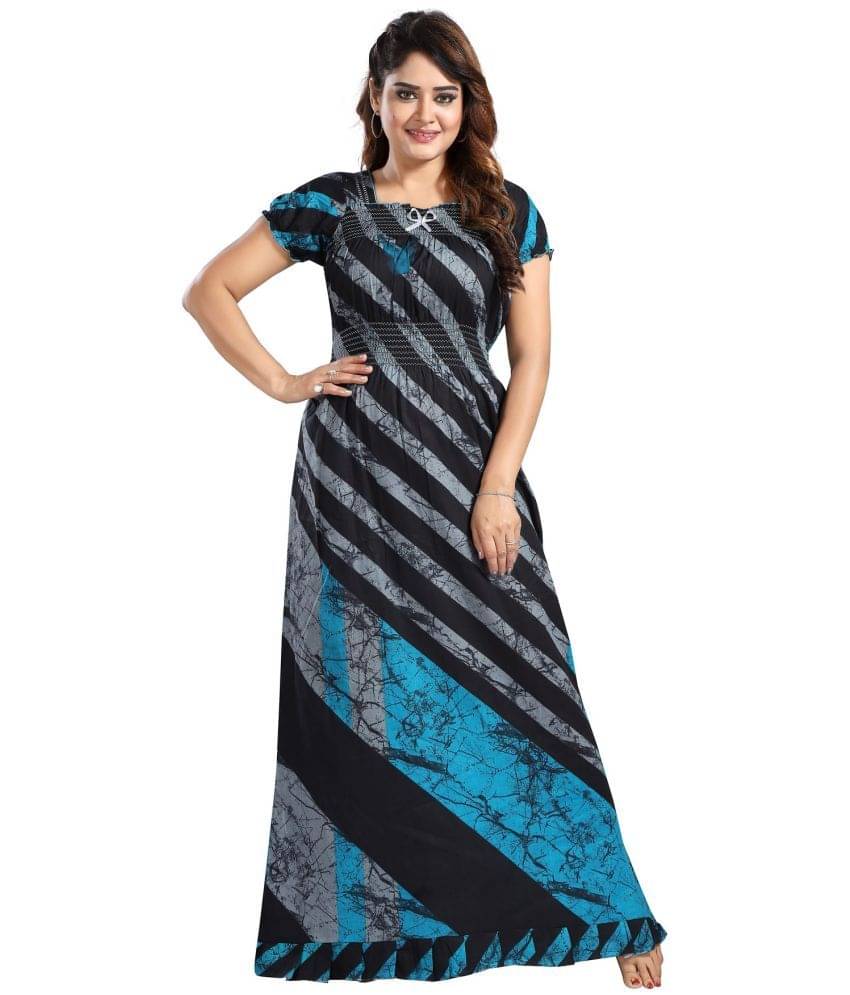     			Cinco Multi Color Cotton Blend Women's Nightwear Nighty & Night Gowns ( Pack of 1 )
