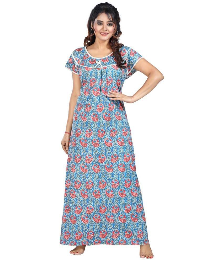     			Cinco Multi Color Cotton Blend Women's Nightwear Night Dress ( Pack of 1 )