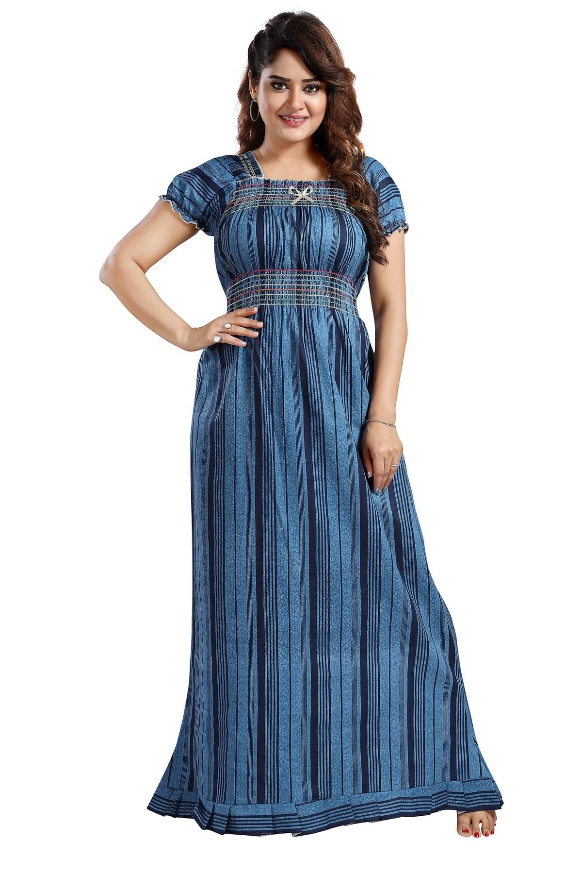     			Cinco Multi Color Cotton Blend Women's Nightwear Nighty & Night Gowns ( Pack of 1 )