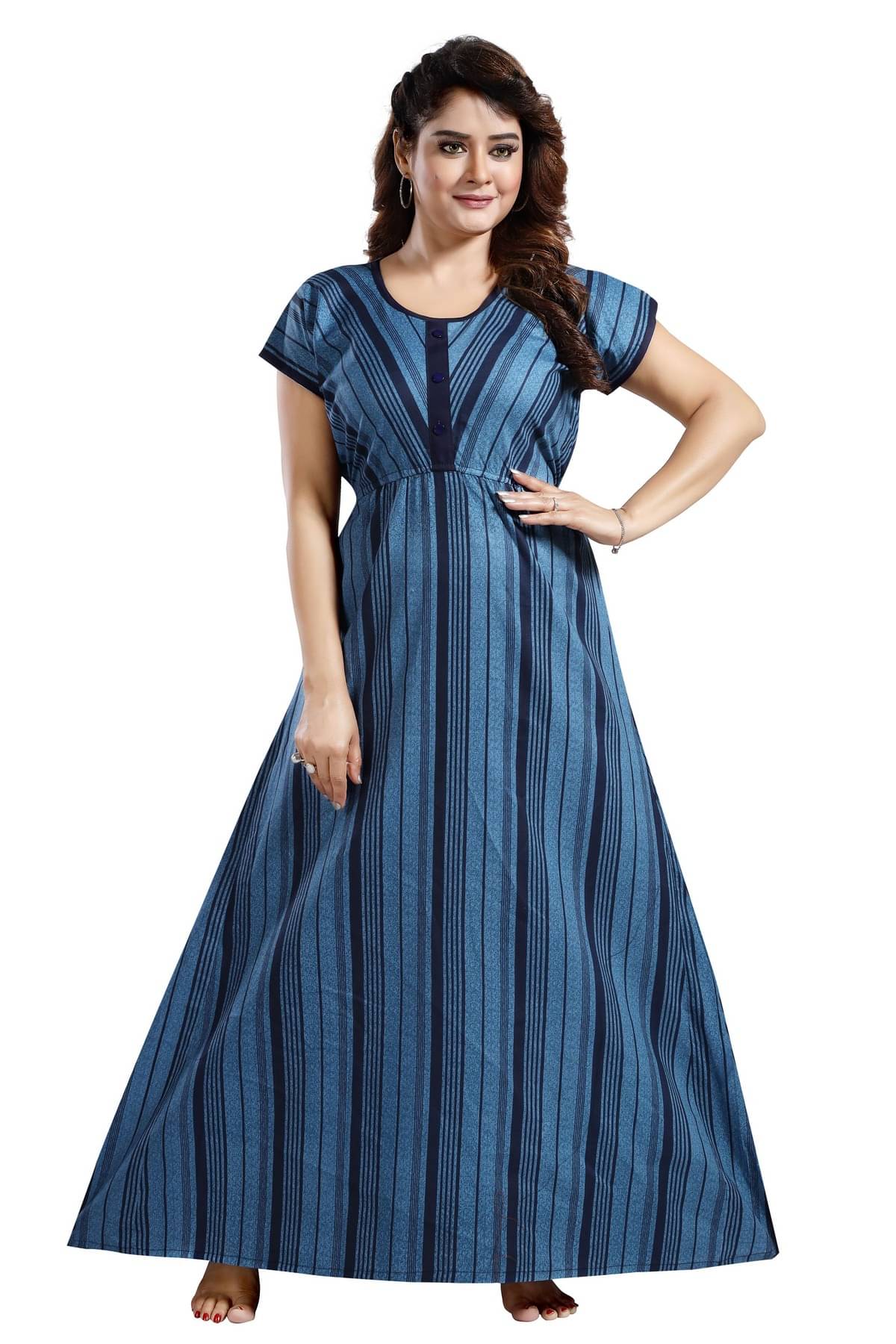     			Cinco Multi Color Cotton Blend Women's Nightwear Nighty & Night Gowns ( Pack of 1 )