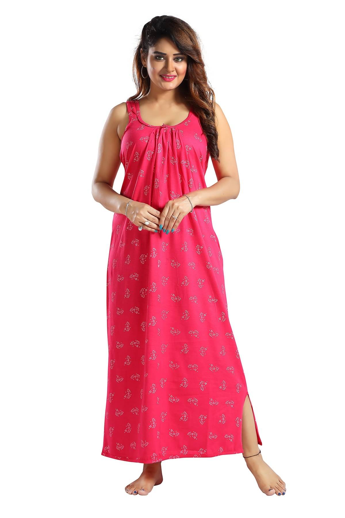 Cinco Multi Color Cotton Blend Women's Nightwear Nighty & Night Gowns ( Pack of 1 ) Cinco Multi Color Cotton Blend Women's Nightwear Nighty & Night Gowns ( Pack of 1 )