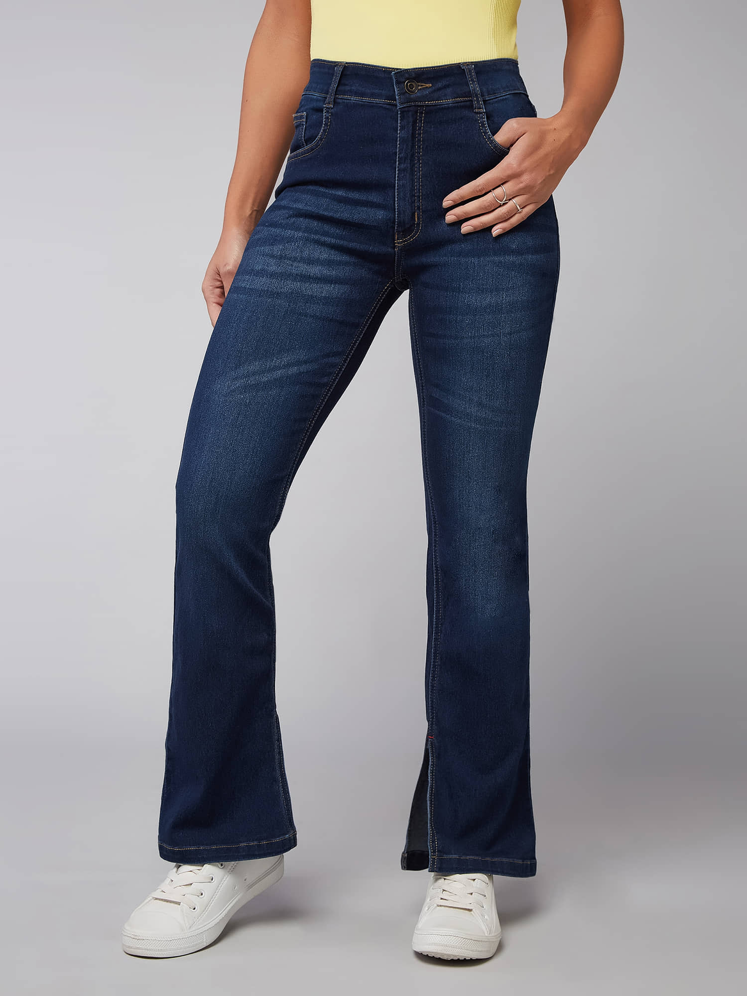 Dolce Crudo - Blue Denim Bootcut Women's Jeans ( Pack of 1 ) - Jeans | Buy online on ZillyBuy