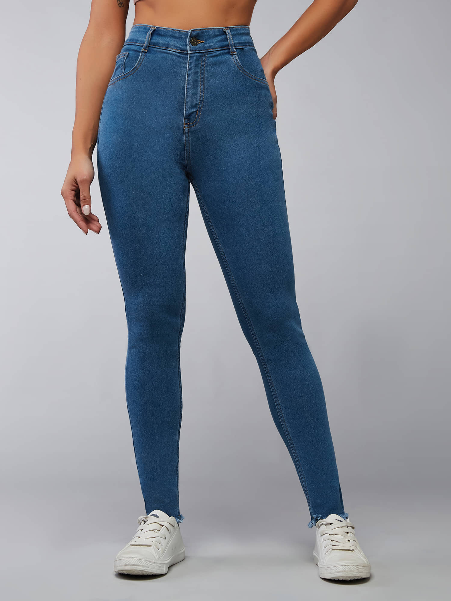 Dolce Crudo - Blue Denim Skinny Fit Women's Jeans ( Pack of 1 ) - Jeans | Buy online on ZillyBuy