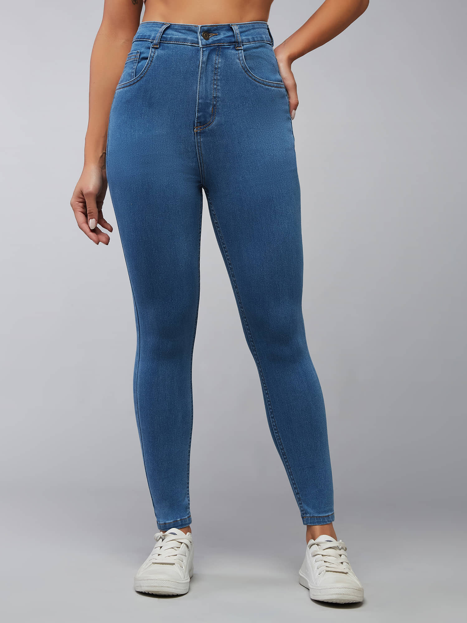 Dolce Crudo - Blue Denim Skinny Fit Women's Jeans ( Pack of 1 ) - Jeans | Buy online on ZillyBuy
