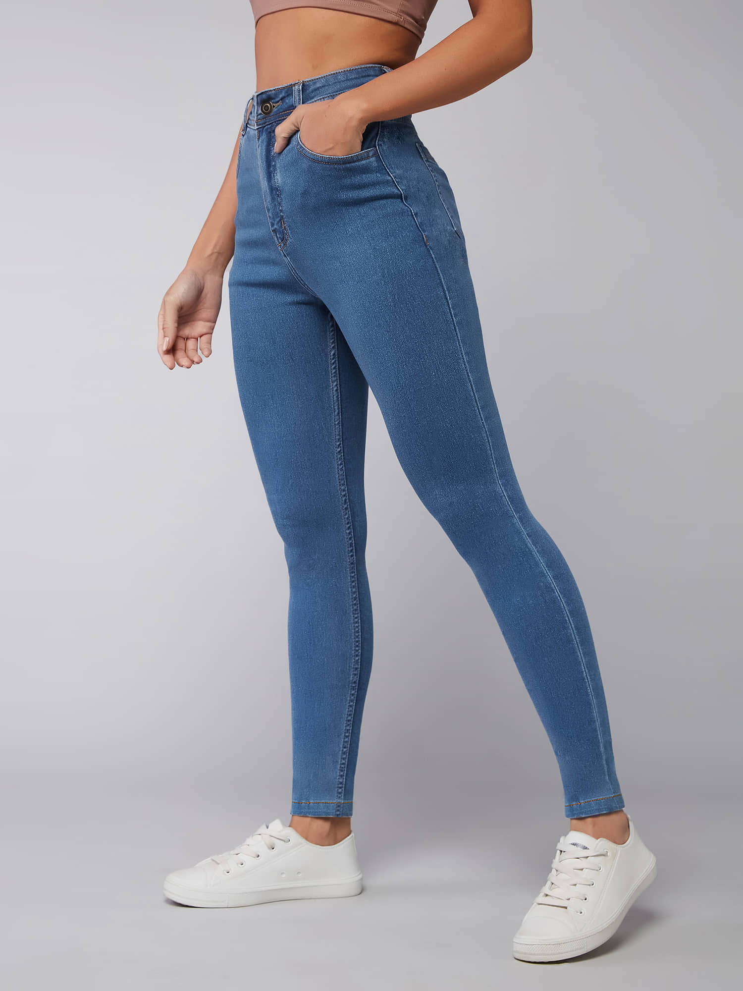 Dolce Crudo - Blue Denim Skinny Fit Women's Jeans ( Pack of 1 ) - Jeans | Buy online on ZillyBuy