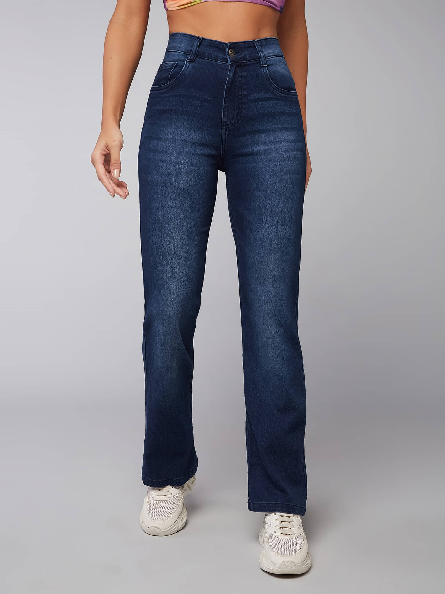     			Dolce Crudo - Blue Denim Wide Leg Women's Jeans ( Pack of 1 )
