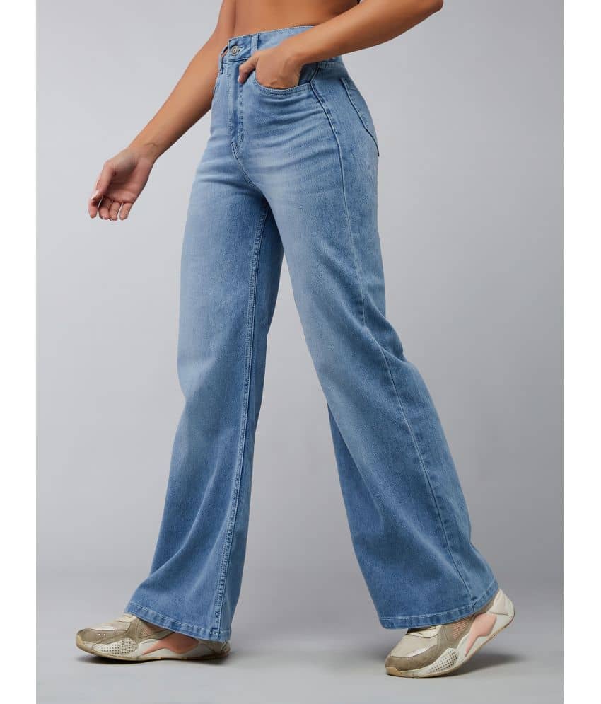 Dolce Crudo - Blue Denim Wide Leg Women's Jeans ( Pack of 1 ) - Jeans | Buy online on ZillyBuy