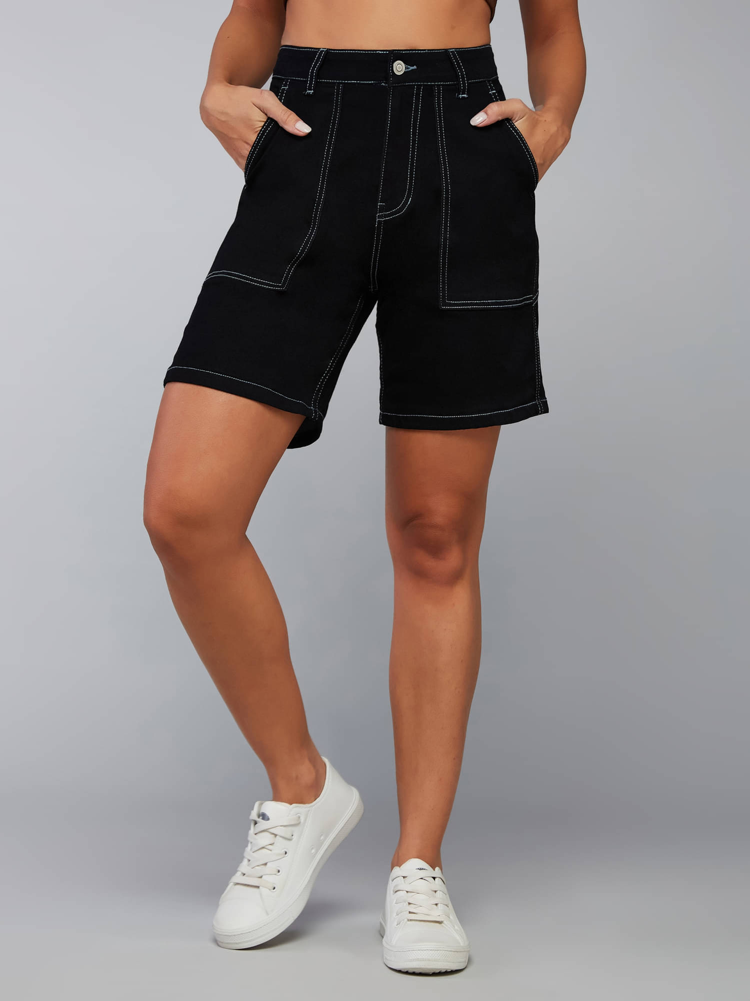     			Dolce Crudo Denim Bermuda - Black