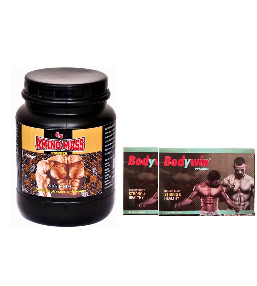 Dr. Chopra Win Trust BodyWin Preimum Capsule 20no.s & G&G Amino Mass Powder 500 gm Chocolate Dr. Chopra Win Trust BodyWin Preimum Capsule 20no.s & G&G Amino Mass Powder 500 gm Chocolate